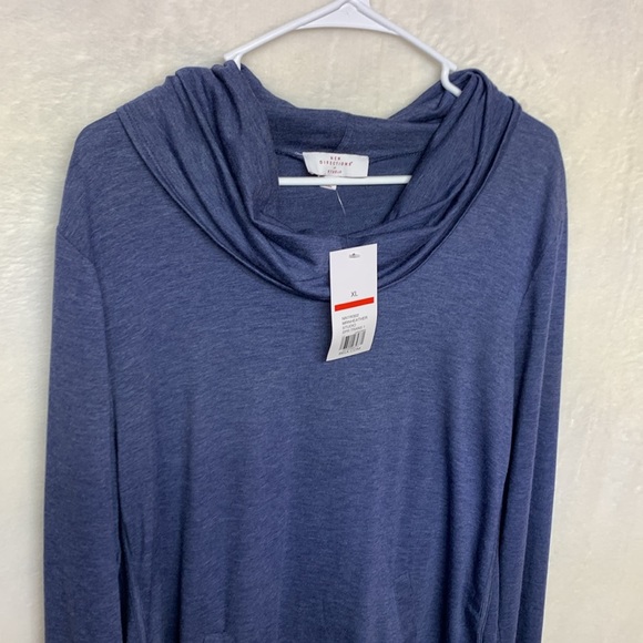 New Directions Blue Cowl Neck Top Women’s XL - Picture 2 of 9